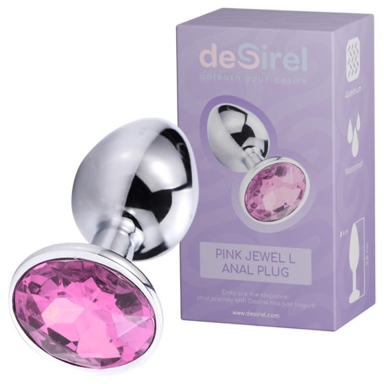 Desirel Pink Jewel L - anál plug (ezüst-pink)