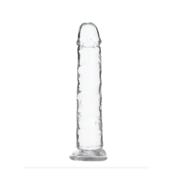 Addiction Crystal - talpas dildó (áttetsző) - 18cm