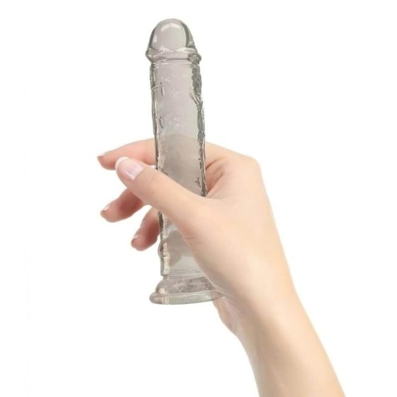 Addiction Crystal - talpas dildó (áttetsző) - 18cm