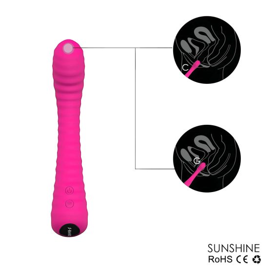 Sex HD Sunshine - akkus, barázdált G-pont vibrátor (pink)