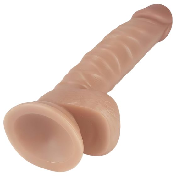 Lovetoy Real Extreme - tapadótalpas, herés dildó - 21cm (natúr)