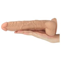   Lovetoy Real Extreme - tapadótalpas, herés dildó - 24cm (natúr)