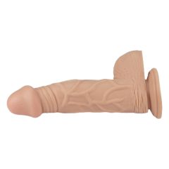   Lovetoy Real Extreme - tapadótalpas, herés dildó - 23cm (natúr)