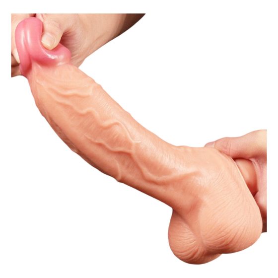 Lovetoy Nature Cock - kétrétegű élethű dildó - 25cm (natúr)