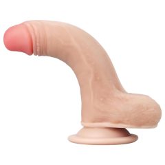   Lovetoy Sliding-Skin - kétrétegű tapadótalpas dildó - 18cm (natúr)