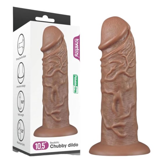 Lovetoy Chubby - tapadótalpas élethű dildó - 25cm (natúr)