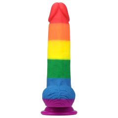   Lovetoy Prider - élethű herés dildó - 20cm (szivárvány)