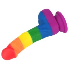   Lovetoy Prider - élethű likvid szilikon dildó - 19cm (szivárvány)