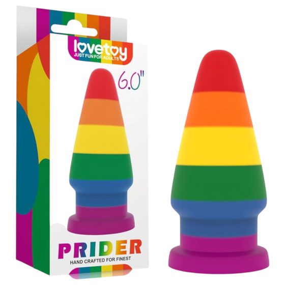 Lovetoy Prider - anál tágító dildó - 15cm (szivárvány)