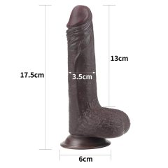   Lovetoy Sliding-Skin - kétrétegű tapadótalpas dildó - 18cm (barna)