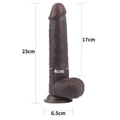   Lovetoy Sliding-Skin - kétrétegű tapadótalpas dildó - 23cm (barna)