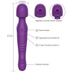   Tracy's Dog Wand - vízálló, akkus, pulzáló masszírozó vibrátor (lila)