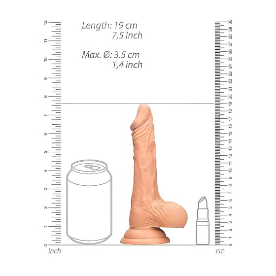 RealRock Dong 7 - élethű, herés dildó (17cm) - natúr