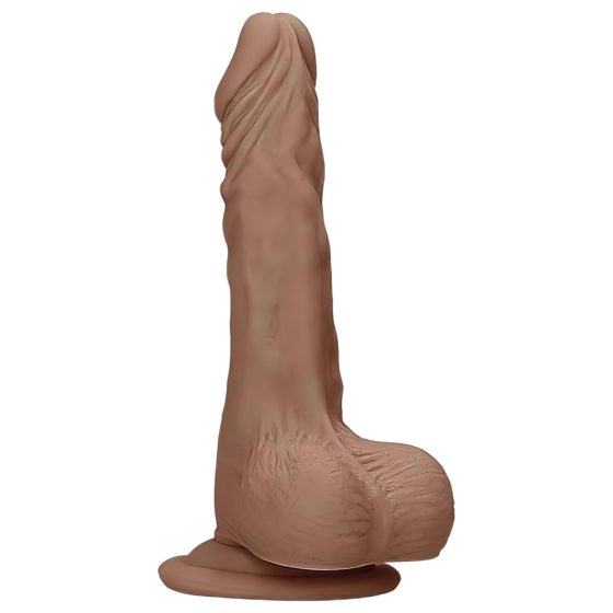 RealRock Dong 7 - élethű, herés dildó (17cm) - sötét natúr