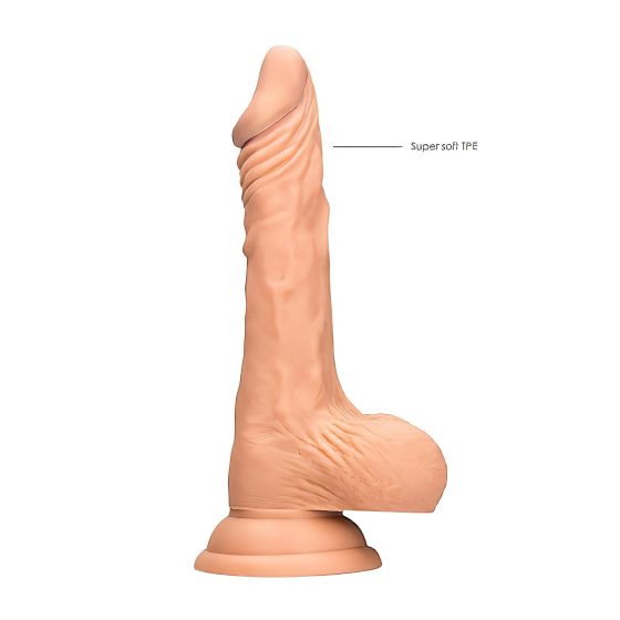 RealRock Dong 8 - élethű, herés dildó (20cm) - natúr