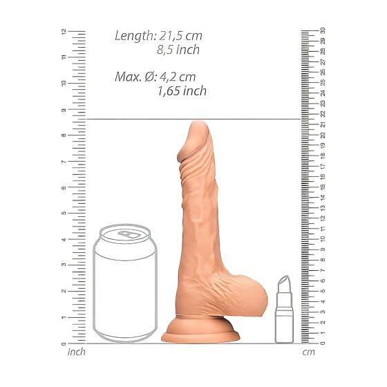 RealRock Dong 8 - élethű, herés dildó (20cm) - natúr