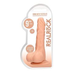 / RealRock Dong 9 - élethű, herés dildó (23cm) - natúr