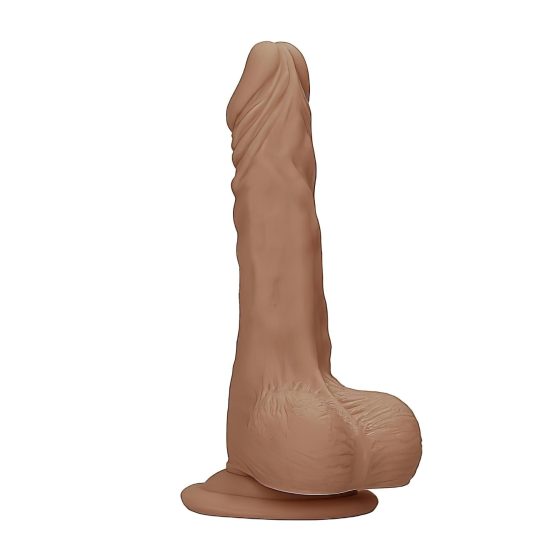 RealRock Dong 9 - élethű, herés dildó (23cm) - sötét natúr