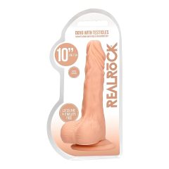 RealRock Dong 10 - élethű, herés dildó (25cm) - natúr