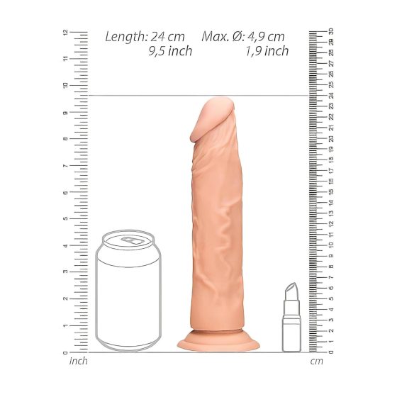 RealRock Dong 9 - élethű dildó (23cm) - natúr