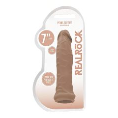   / RealRock Penis Sleeve 6 - péniszköpeny (17cm) - sötét natúr