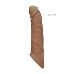   RealRock Penis Sleeve 8 - péniszköpeny (21cm) - sötét natúr