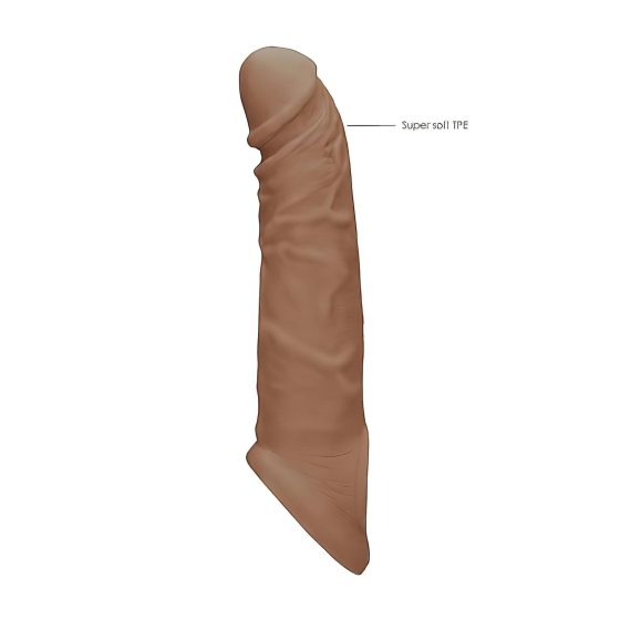 RealRock Penis Sleeve 8 - péniszköpeny (21cm) - sötét natúr