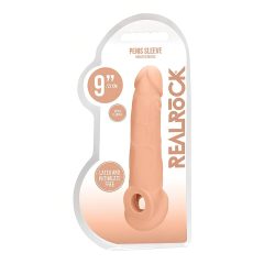 RealRock Penis Sleeve 9 - péniszköpeny (21,5cm) - natúr