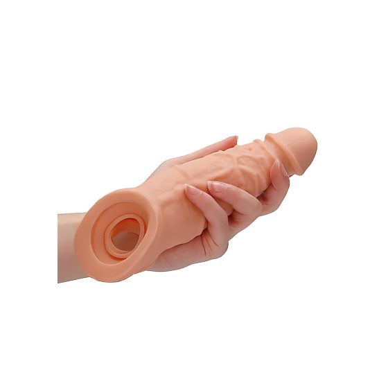 RealRock Penis Sleeve 9 - péniszköpeny (21,5cm) - natúr