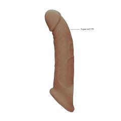   RealRock Penis Sleeve 9 - péniszköpeny (21,5cm) - sötét natúr