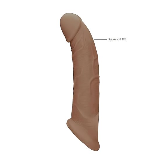 RealRock Penis Sleeve 9 - péniszköpeny (21,5cm) - sötét natúr