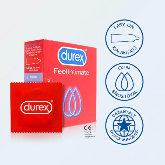 Durex Feel Intimate - vékonyfalú óvszer (3db)