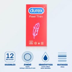 Durex Feel Thin - élethű érzés óvszer (12db)