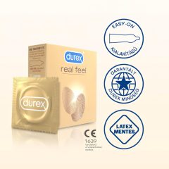 Durex Real Feel - latexmentes óvszer (3db)