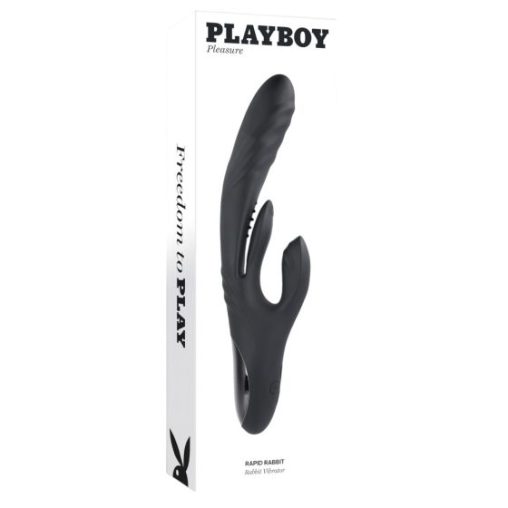 Playboy Rapid Rabbit - akkus csiklókaros vibrátor (fekete)