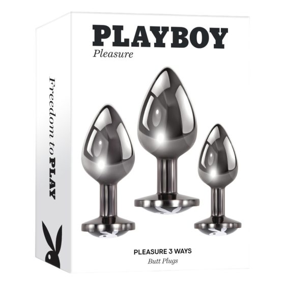 Playboy - anál dildó szett - 3 részes (ezüst)