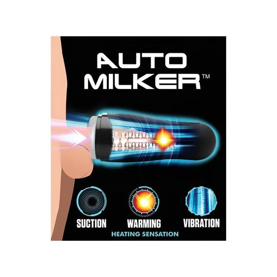 Lovebotz Auto Milker - akkus, vízálló szívó maszturbátor (fekete)