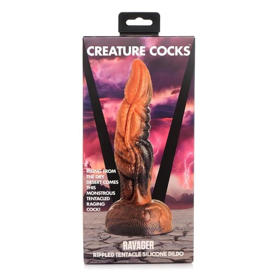 Creature Cocks Ravager - textúrált szilikon dildó - 20cm (narancs)