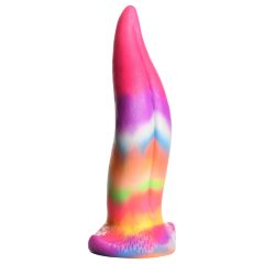   Creature Cocks Tongue - világító szilikon dildó - 21cm (szivárvány)