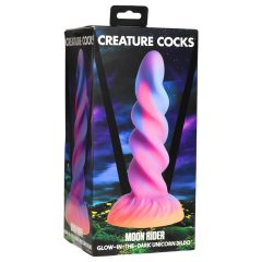   Creature Cocks Moon Rider - világító unikornis dildó (lila-pink)