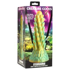   Creature Cocks Stegosaurus - tüskés szilikon dildó - 20cm (zöld)