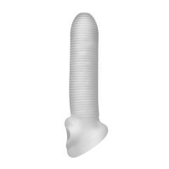 Fat Boy Micro Ribbed - péniszköpeny (17cm) - tejfehér