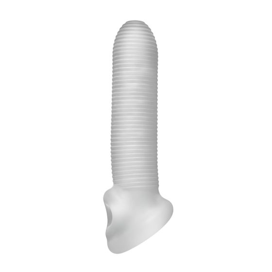 Fat Boy Micro Ribbed - péniszköpeny (17cm) - tejfehér