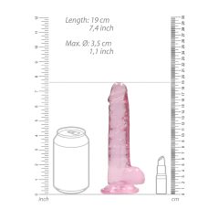 REALROCK - áttetsző élethű dildó - pink (17cm)