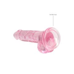 REALROCK - áttetsző élethű dildó - pink (17cm)