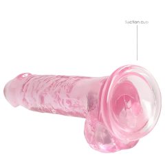 REALROCK - áttetsző élethű dildó - pink (17cm)