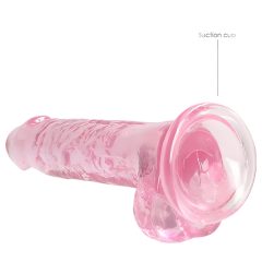 REALROCK - áttetsző élethű dildó - pink (17cm)