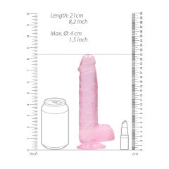 REALROCK - áttetsző élethű dildó - pink (19cm)