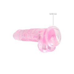 REALROCK - áttetsző élethű dildó - pink (19cm)