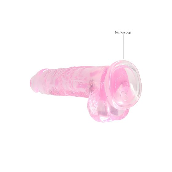 REALROCK - áttetsző élethű dildó - pink (19cm)